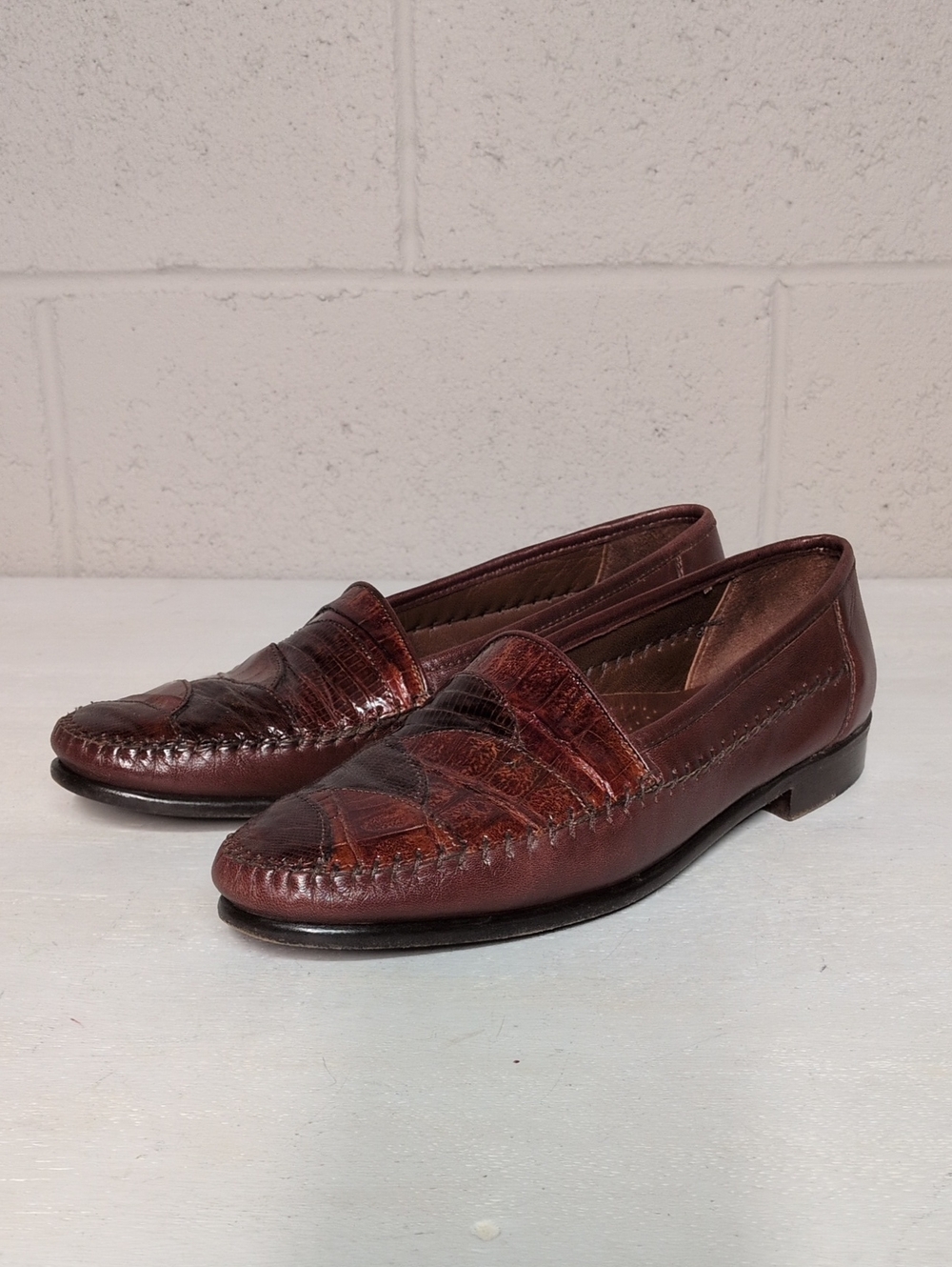 Belvedere Genuine Crocodile Loafers Men's 10M Brown Old Money